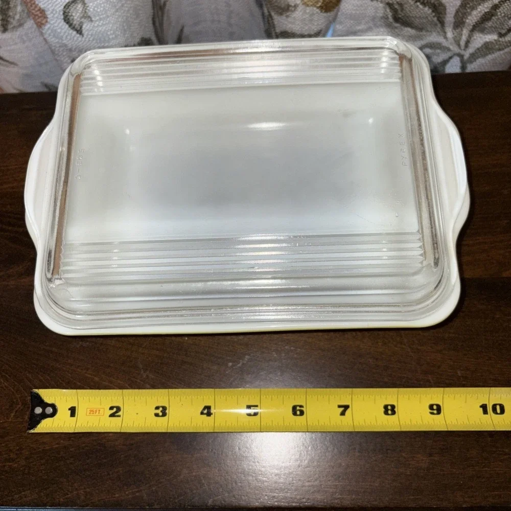 Vintage Pyrex Yellow 503-B Refrigerator Casserole Baking Dish w/Clear Glass Lid